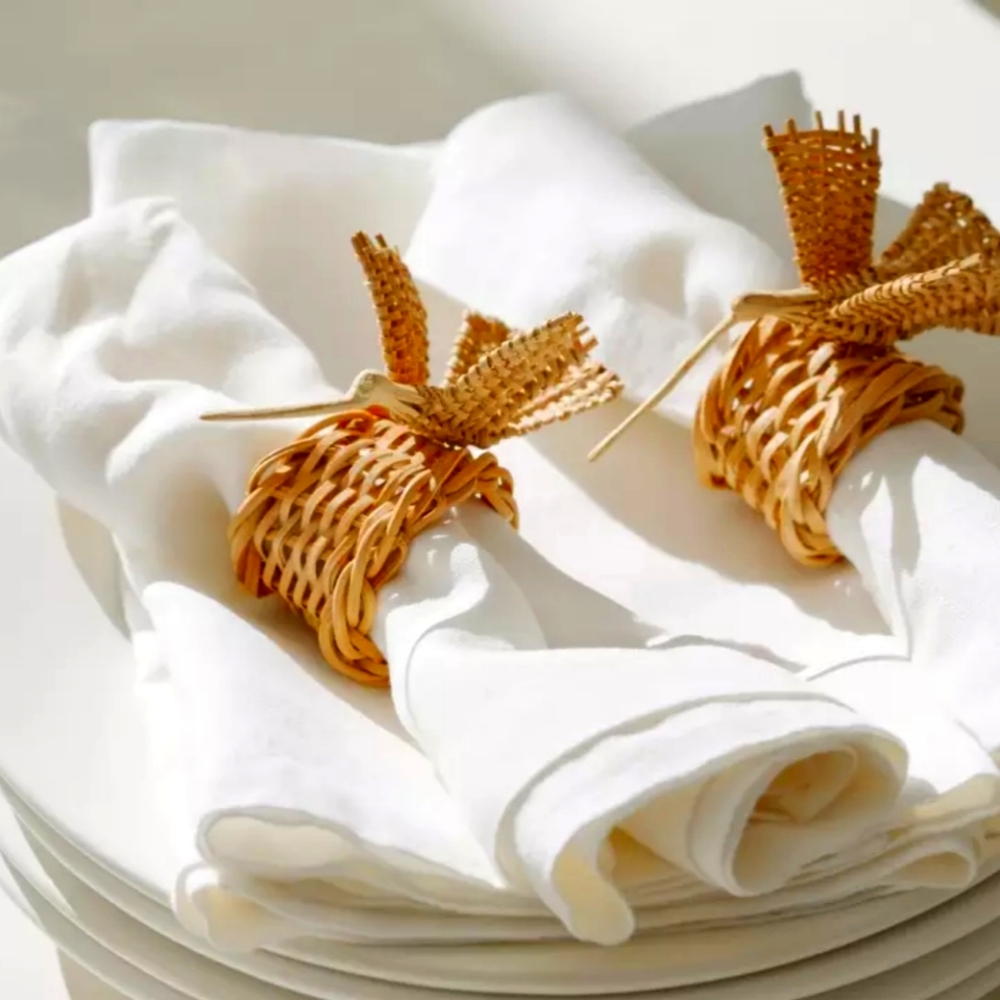 Serena & Lily Handcrafted Hummingbird Napkin Rings,Set of 2
